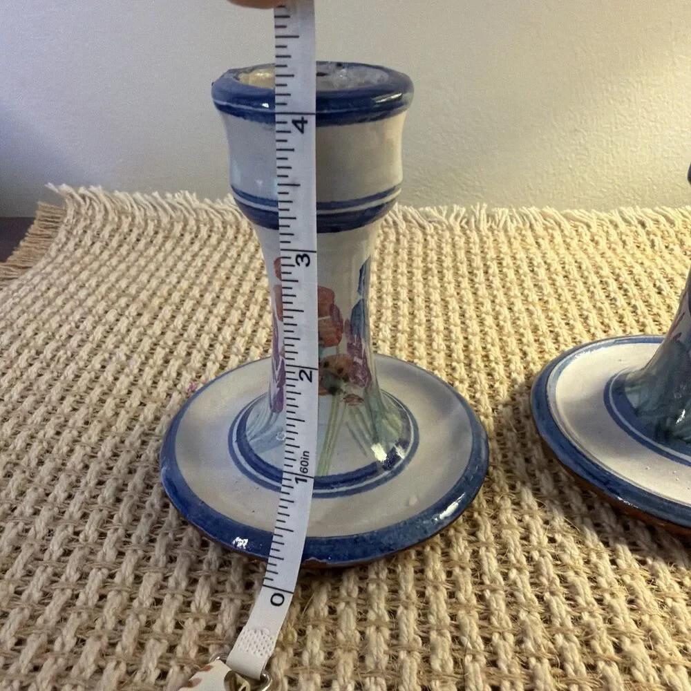 Hand Made Pottery Earthenware Candle Stick Holder Honor Hussey Suffolk England 2